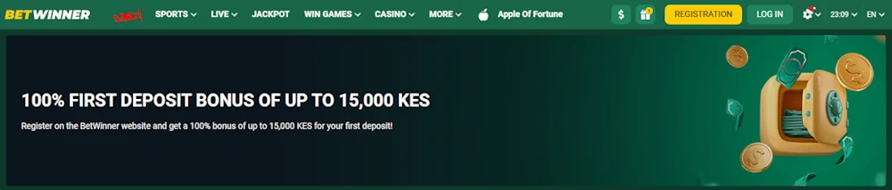 Betwinner Welcome Bonus Screenshot